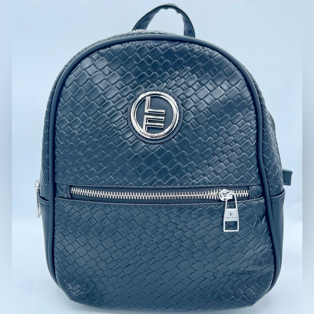 Brand New London Fog Elegant Black Woven Backpack - Picture 4 of 11